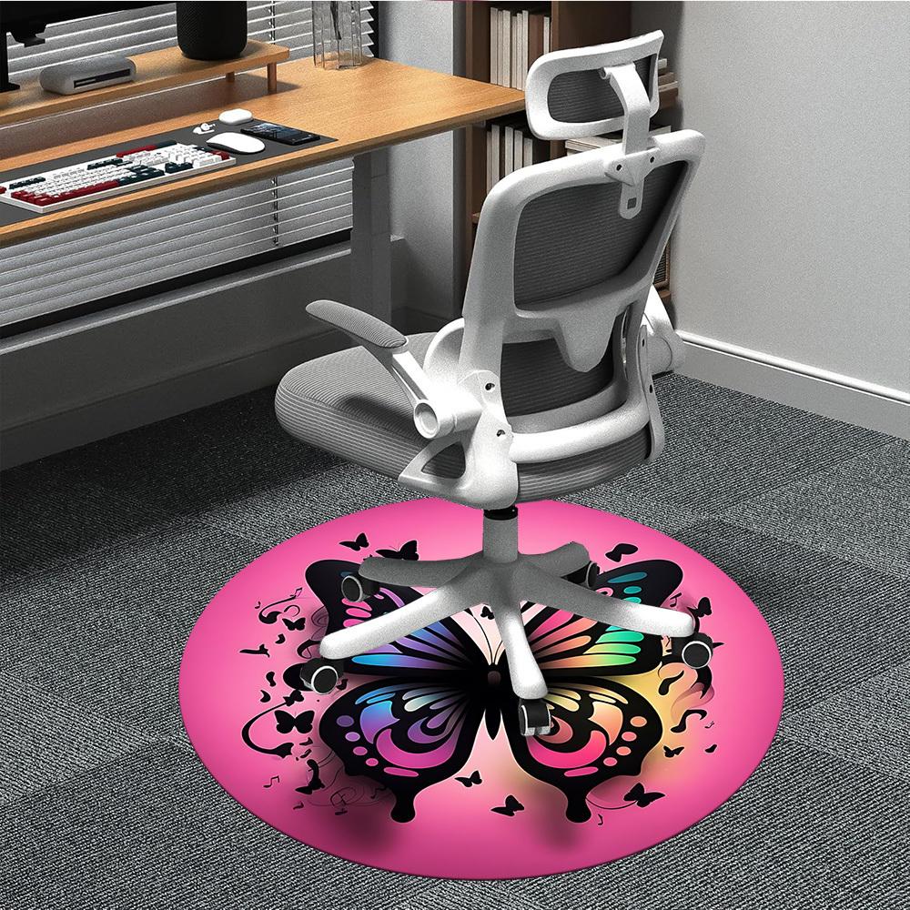 

1pc Butterfly Print Chair Carpet for Office, Non-slip, Soft and Durable Office Rug for Decoration, Perfect for Office yy260105058 80cm by 80cm