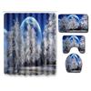 Landscape Shower Curtain Floor Mat Combination Four-Piece Set Bathroom Toilet Carpet Shower Room Mat Foot Mat