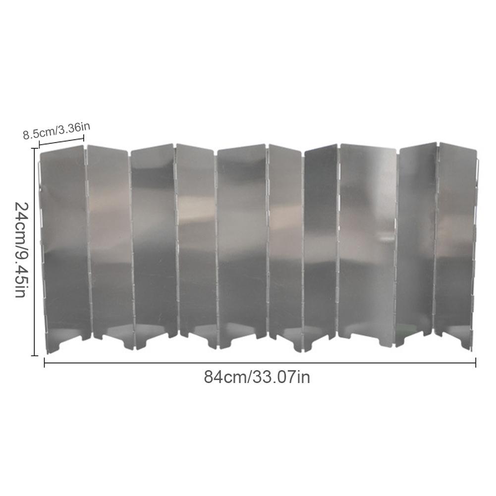 10 Plates Gas Stove Wind Shield Aluminum Alloy Foldable Wind Screen BBQ Gas Burner Windproof Screen Guard Wind Shield Deflector