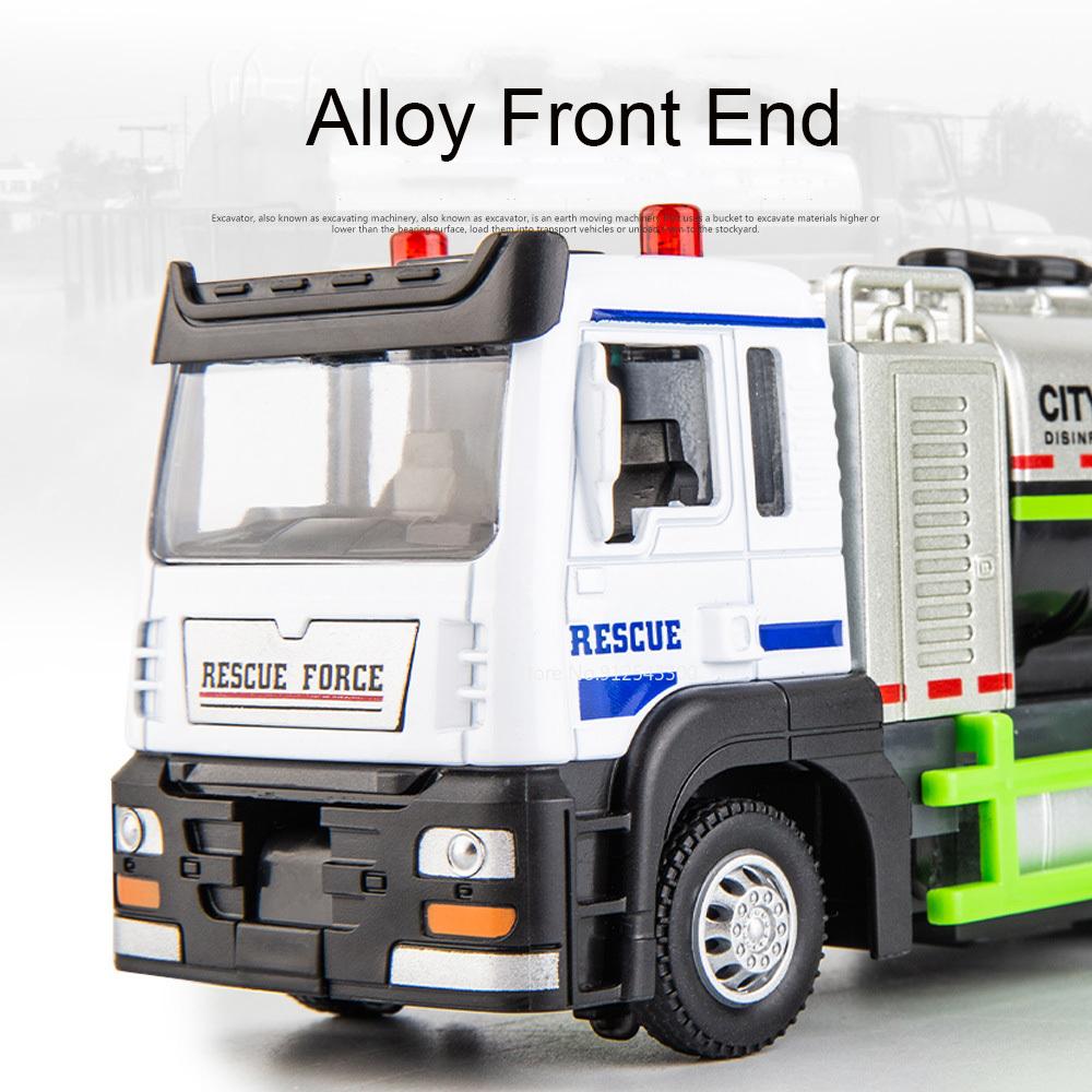 1:32 Scale Anti-haze Car Fire Truck Model Toy Doors Opened Water Spray Engineering Vehicles Metal Diecast Toys for Kids Gifts