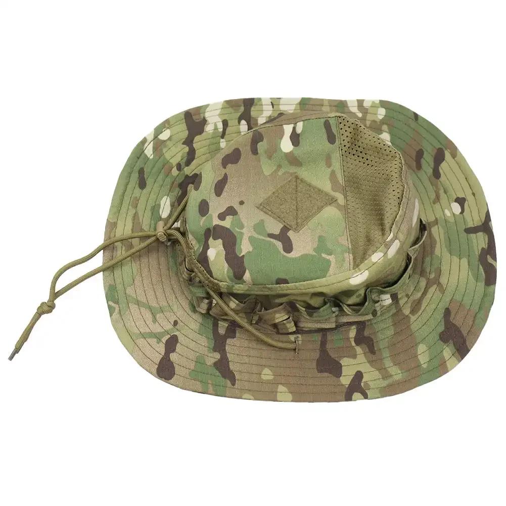 New Tactical Camouflage Boonie Cap Wide Brim Hat Men Outdoor Sports Fishing Hiking Hunting Sunshade Hat Foldable Soft Hat