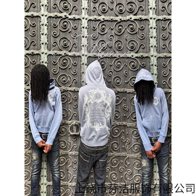 3D Printed Zipper Hooded Sweater Geometric Pattern Street Fashion Loose Hoodie Versatile Casual Versatile