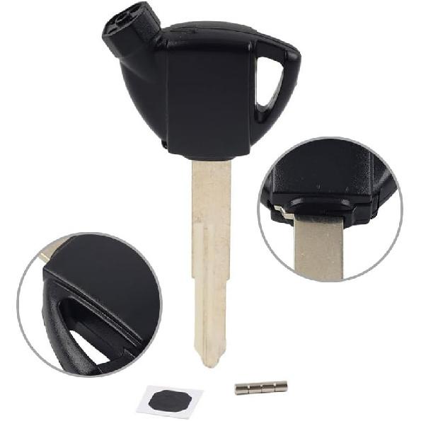 GZYF Magnetic Black Motorcycle Blank Key Uncut Blade Motorcycle Blank Key Replacement for Suzuki AN250 AN400 AN650