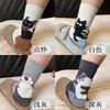 Autumn Vintage White Kawaii Socks Women Cute Cartoon Cat Pattern Middle Tube Socks Japanese Soft Cotton Winter Warm Floor Sock