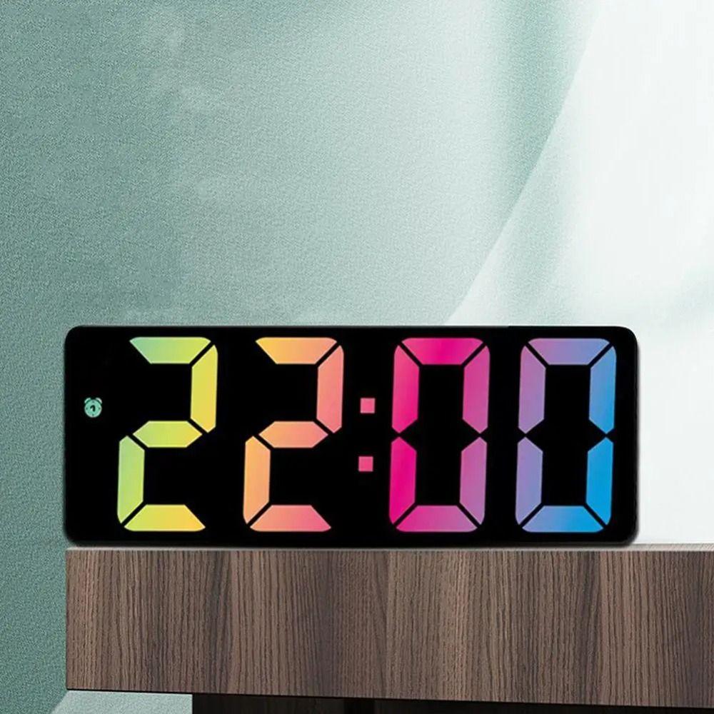 Temperature/Date Display Electronic Table Clock Luminous Mirror Sleep Timer  Student Use
