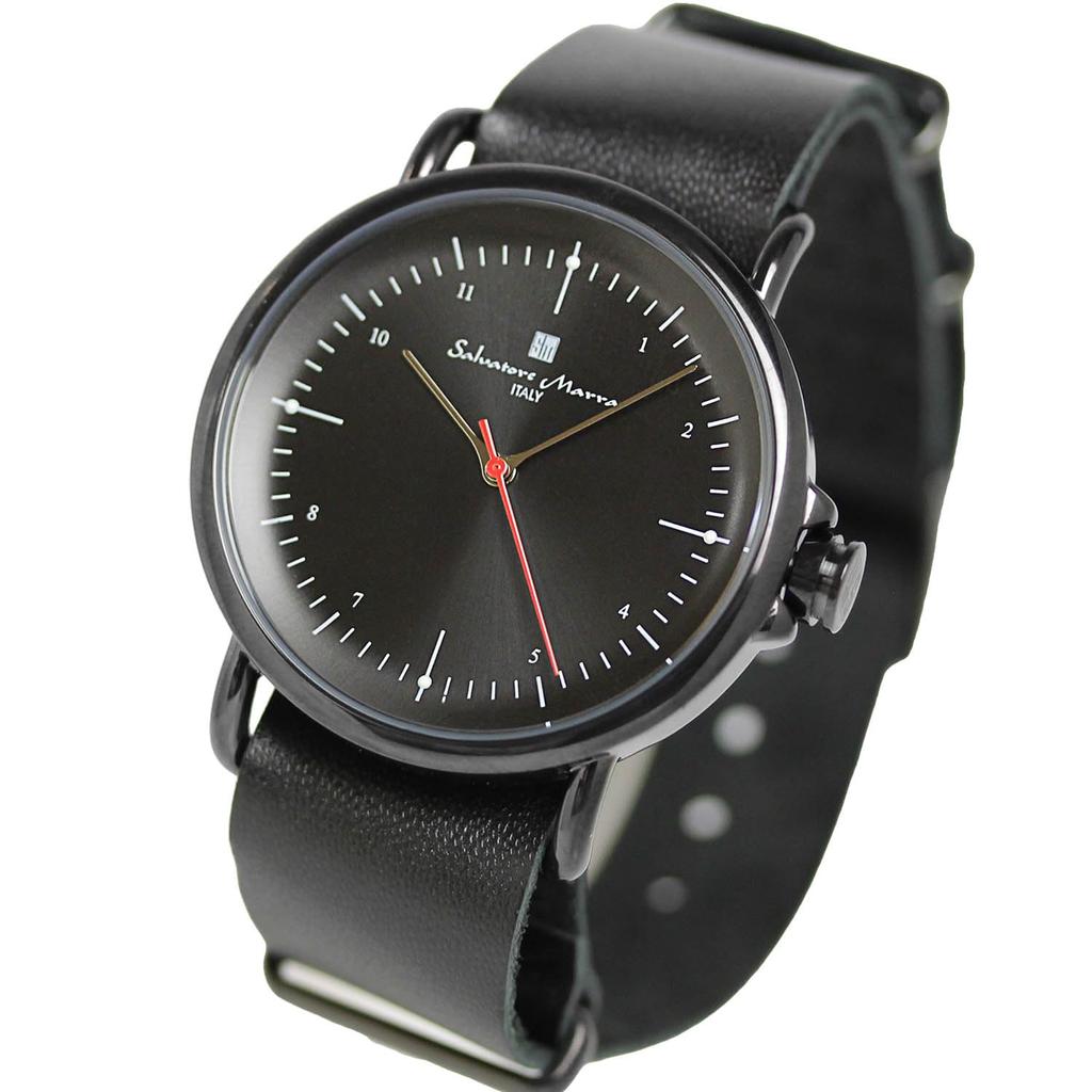 Salvatore Marra and Leather Strap Popular and Men's Women's Watch, Simple, SM22104-BKBK