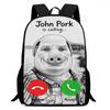 Zaino Johnpork Pig God con Stampa Geometrica per Adolescenti e Studenti