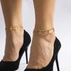 Accessories, Versatile Single Hollow Metal Feet, Simple Imitation Crystal Pendant Chain Fringed Anklet