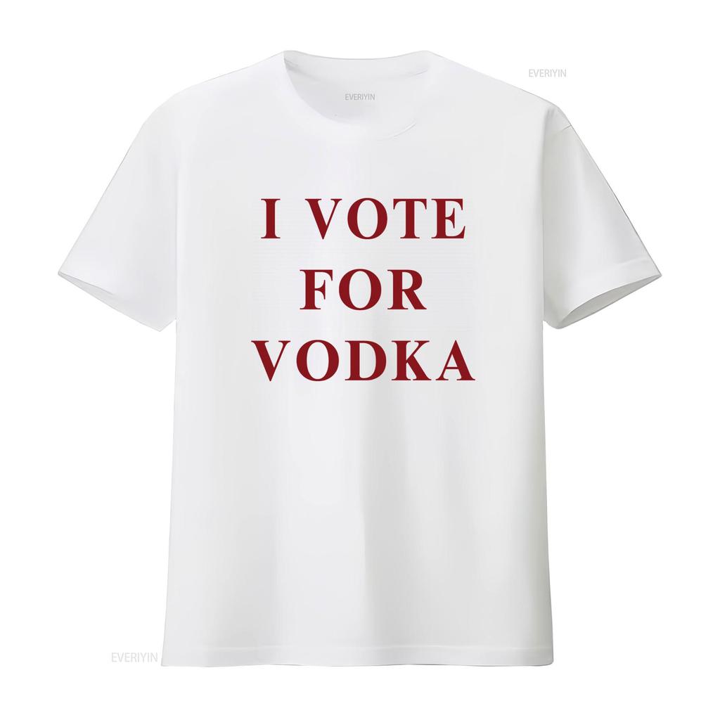 Funny I Vote For Vodka T Shirt Perfect Lovers and Political Humor Fans Vintage Washed Top For Everyday Wear Breathable Unisex