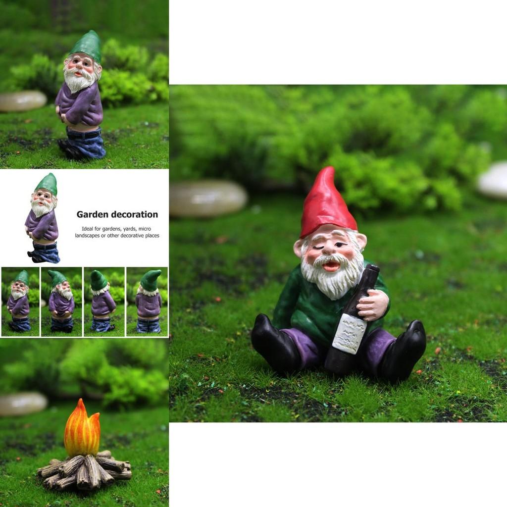 Funny 4pcs Garden Gnome Statues Featuring Charming Dwarf Figurines For Outdoor Joy