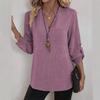 New Mixed Color 2pcs Set of Women'S Shirts with V-Neck And Small Stand Collar Decorative Drawstring.