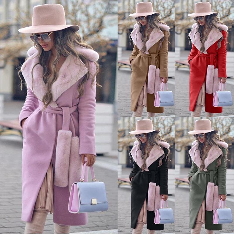 Зимние теплые женщины Woolen пальто Мода Thicken Поворот-вниз воротник Двойной боковой куртке одежда – купить по низким ценам в интернет-магазине Joom