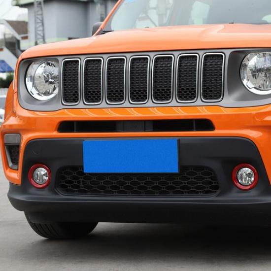 2x Red Car Front Fog Lamp Bezel Decor Cover RingTrim for Jeep Renegade -22