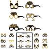 New Year Festive Paper Glasses And Hat Photo Accessories For Holiday Party Setup