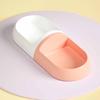 New Plastic Cat Bowl Combination Capsule Color Matching Double Bowl Oval Cat and Dog Feeding Bowl Pet Supplies