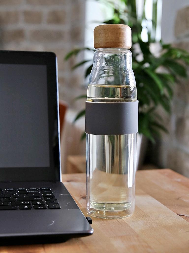 GLASS ECO THERMAL WATER BOTTLE 450 ml