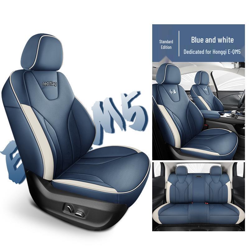QQG Sport Leather Seat Cushion for FAW Hongqi E-QM5 - All-Season Full Wrap Cover