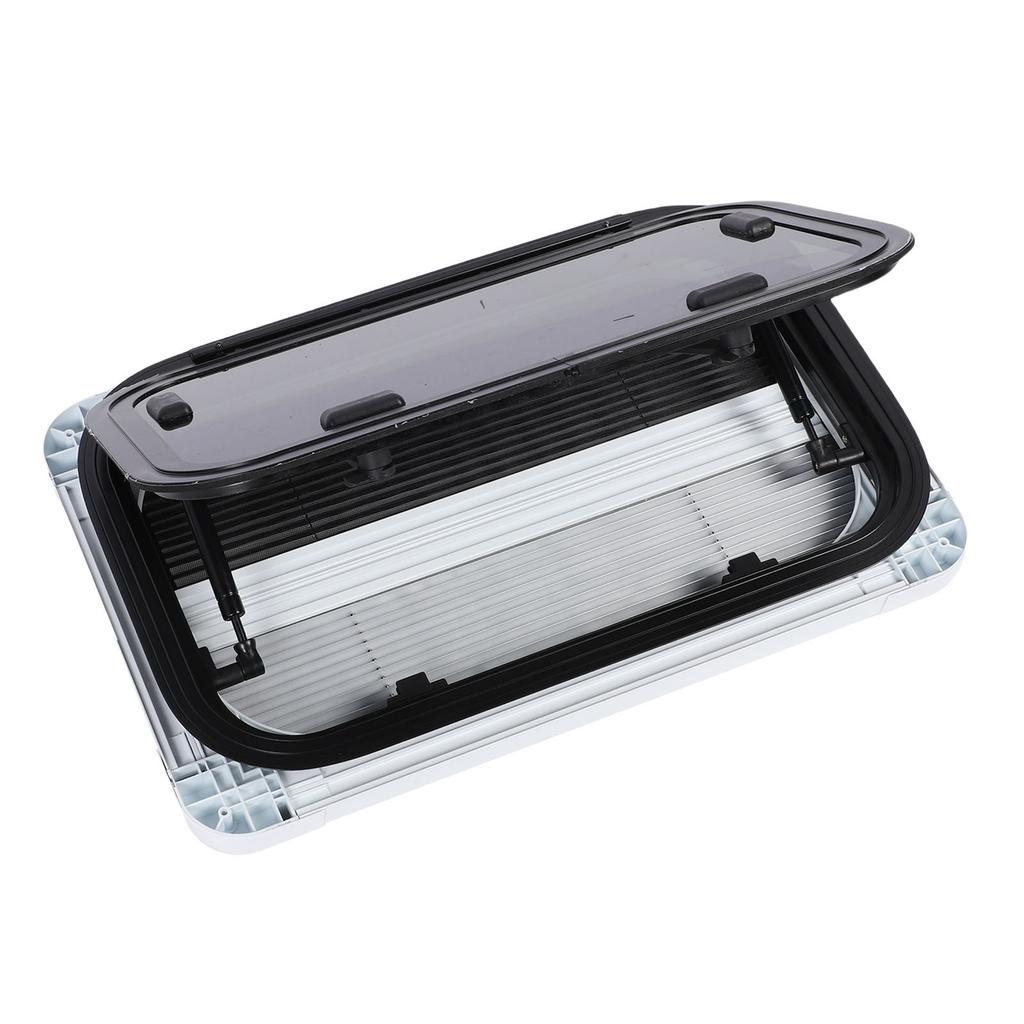 RV Exit Window 500x300mm Single Layer Tempered Glass Rain Proof RV Emergency EXIT Window with Net Screen Sunshade