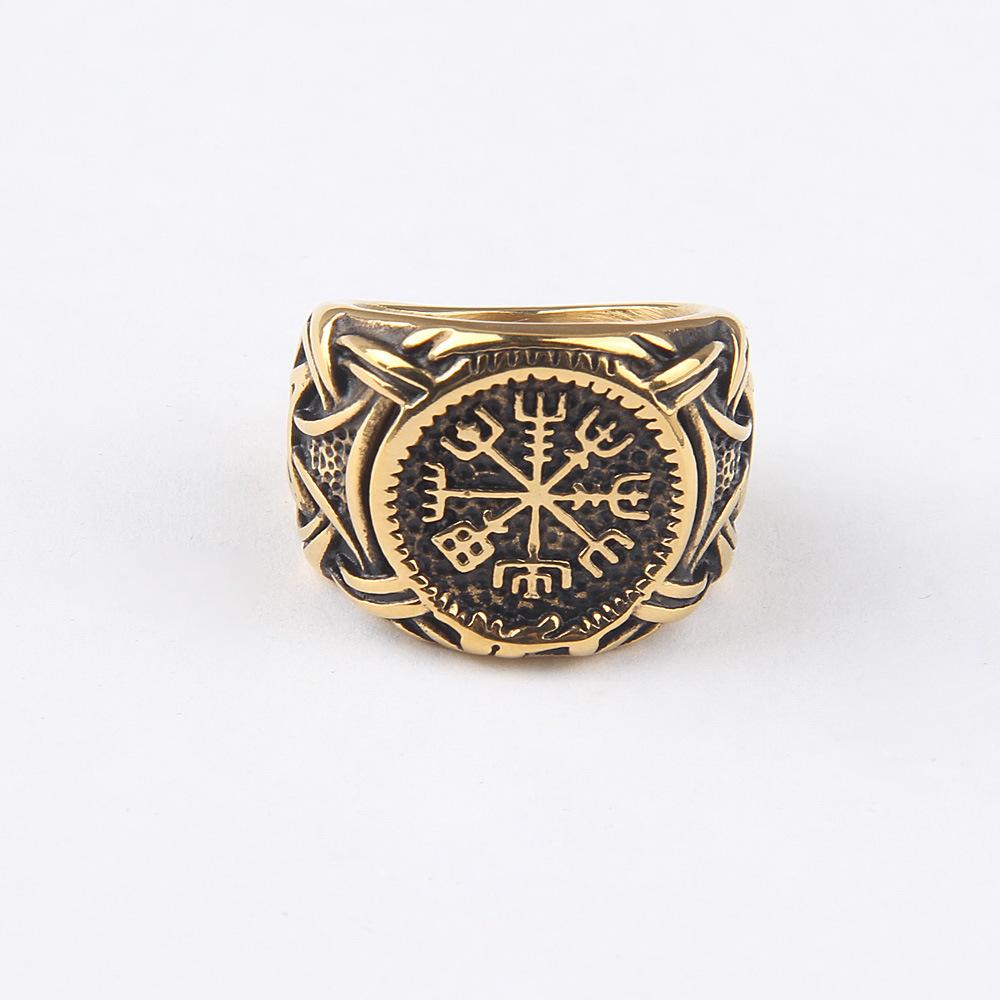 Viking Rings Norse Compass Ring Stainless Steel Accessory Guardian Protection Amulet