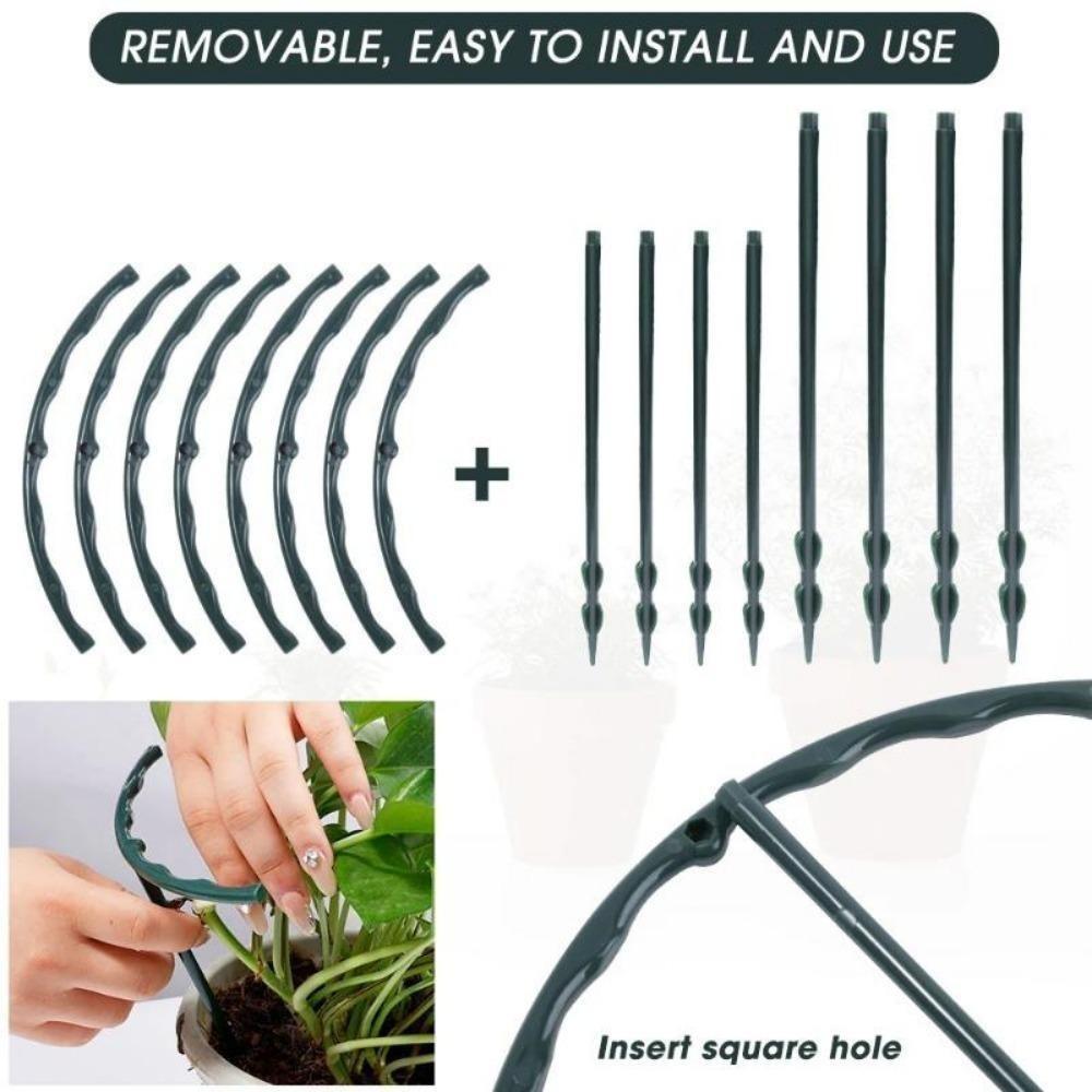 2/4PCS Plastic Plant Support Pile Frame Greenhouse Arrangement Semicircle Fixed Rod Indoor Flower Plant Vine Climbing Bracket