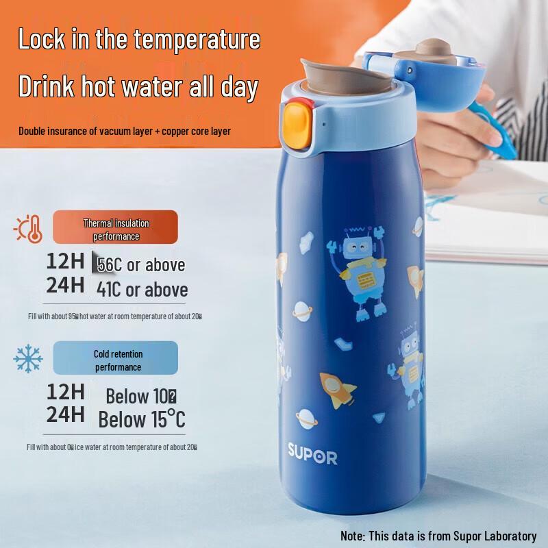 SUPOR Cute Antibacterial 316L Stainless Steel Insulated Bottle 450ml
