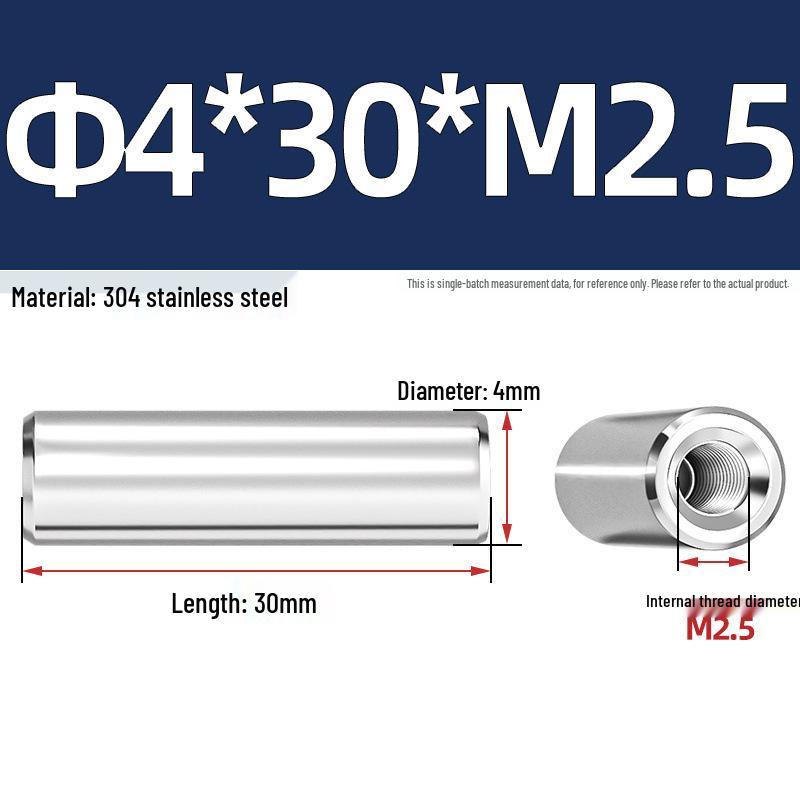 Pin Cilindric din Oțel Inoxidabil 304 cu Filet Interior M4/M6/M8 și Orificiu - Coloană de Suport și Ghidare