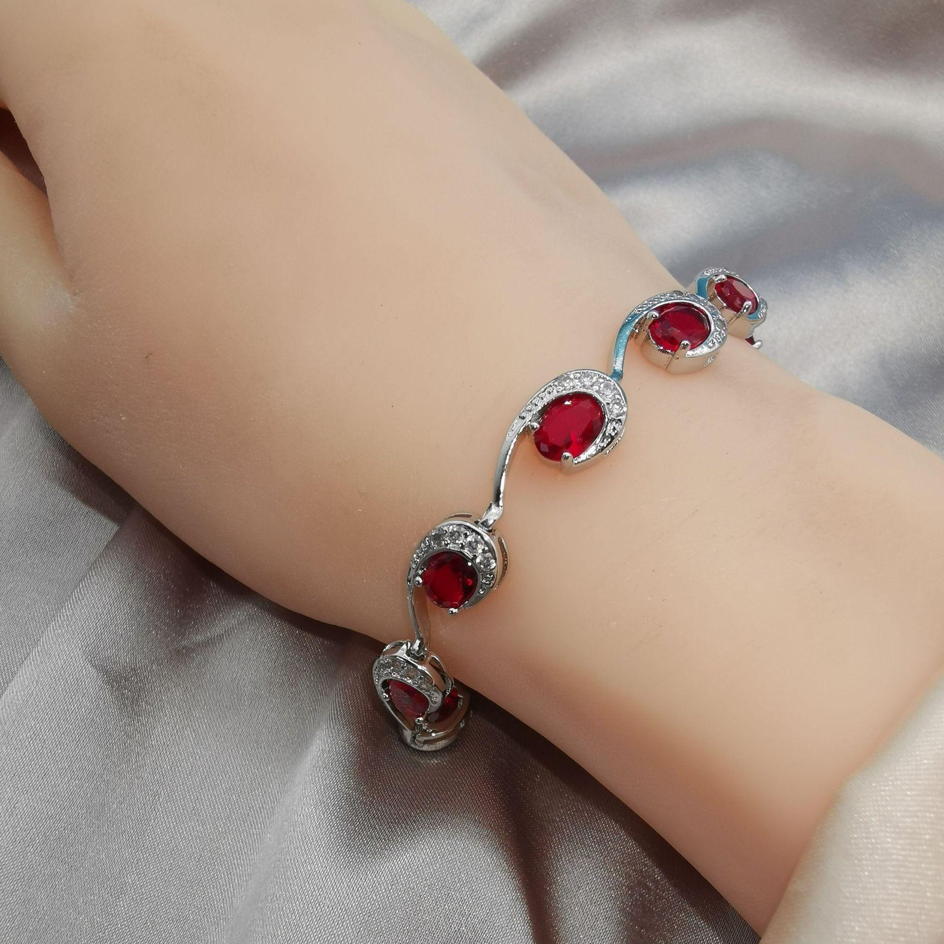 

Браслет из 6 символов, имитирующий танзанийский европейский и американский браслет, покрытый платиновым кристаллом, для женщин, роскошный, многоцветный