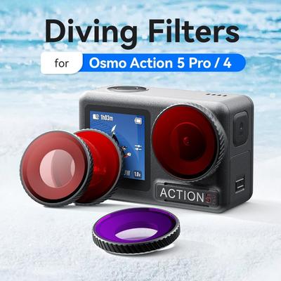 For DJI Osmo Action 5Pro 4 3 Aluminum Alloy Action Camera Filter 2.0mm Thickness Protective Lens Filter Waterproof Diving Filter