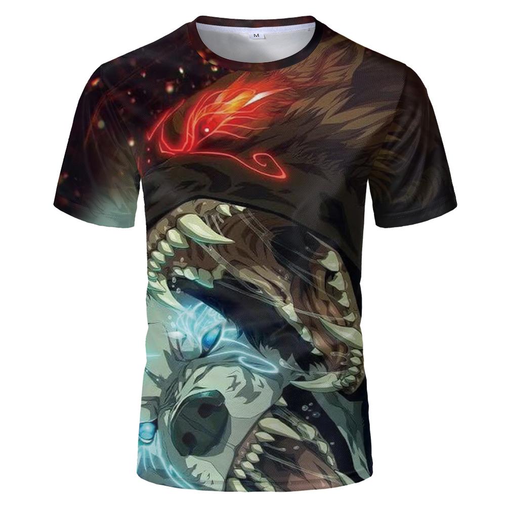 2023 spaß Neueste Harajuku Wolf 3D Drucken Coole T-shirt Männer/Frauen Kurzarm Sommer Tops Schönheit T shirt Mode tier Tees