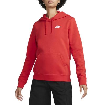 Sudadera con capucha suave, transpirable y que absorbe el sudor para mujer, rojo universitario/blanco DQ5794-657