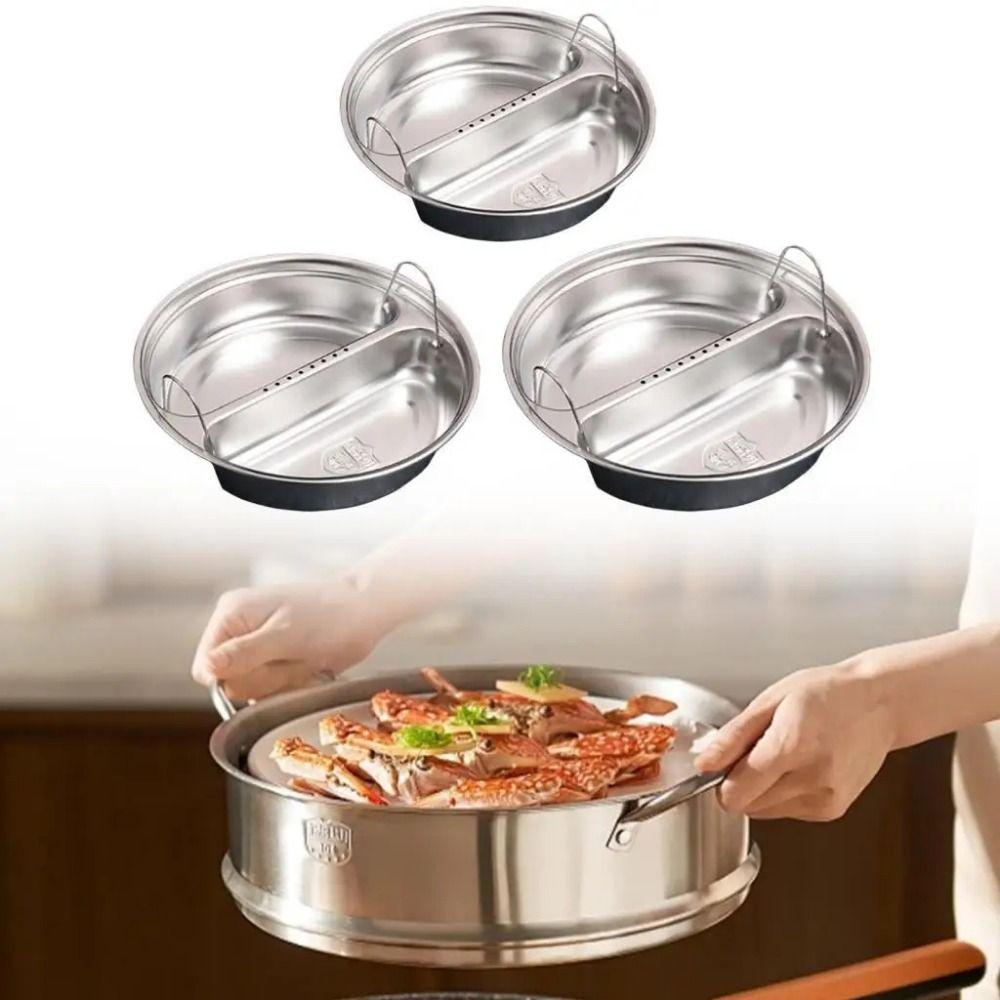 Round Stainless Steel Steaming Basket Stackable Steamers Insert Food Pan Steaming Plate  Vegetable