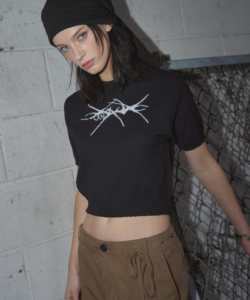 Ledeoli Prune Boucle Short Sleeve Knit [Cream]