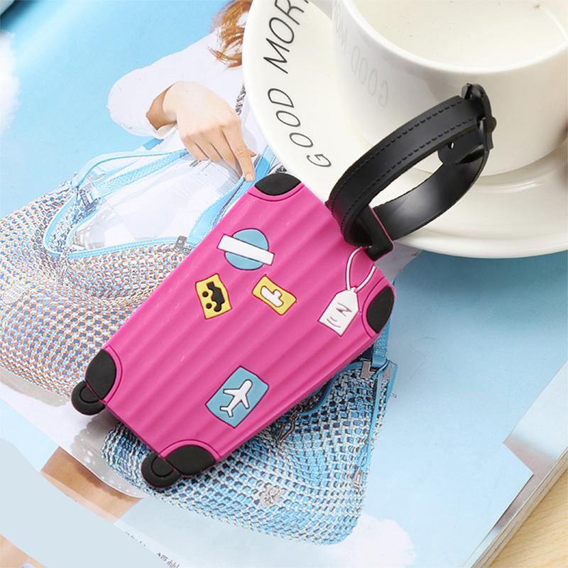 Silicone Luggage Tag Travel Trolley Case Identification Label Three-Dimensional Pattern BackpackSignatureInformation.-zmt