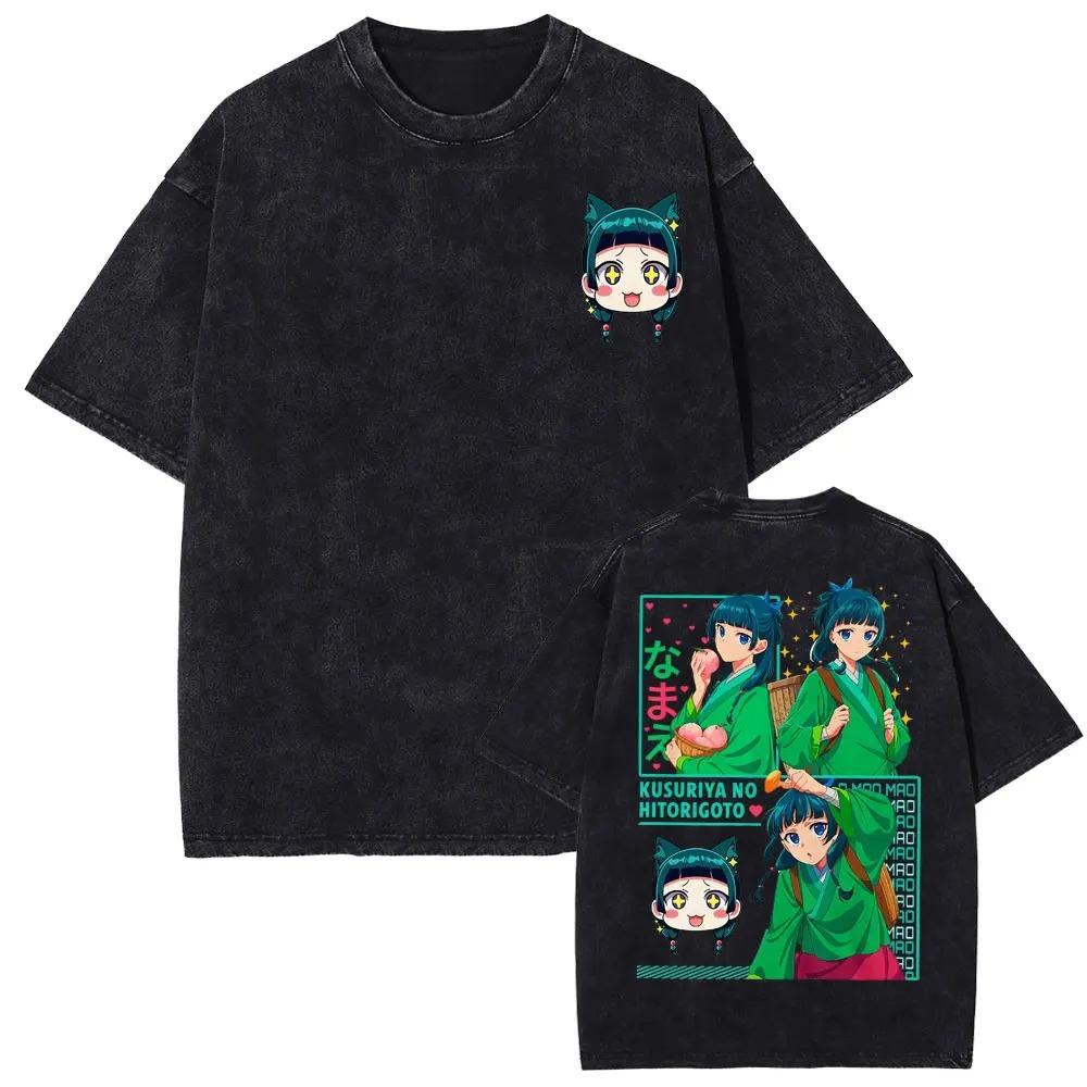 Mao Mao's Apothecary Diaries Anime Washed T-shirts Remedies Medicine Cartoon T Shirt Men Women Fashion Aesthetic Short Sleeve Female Male Clothing 