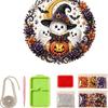 Halloween Black Cat Moon 5D Diamond Art Hanging Ornament Kit Double Sided
