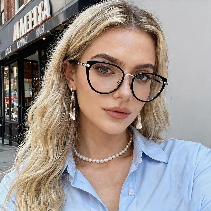 

New Unique Cat Eye Glasses Retro Fashion Anti Blue Light Glasses Metal Frame Women Men Computer Glasses
