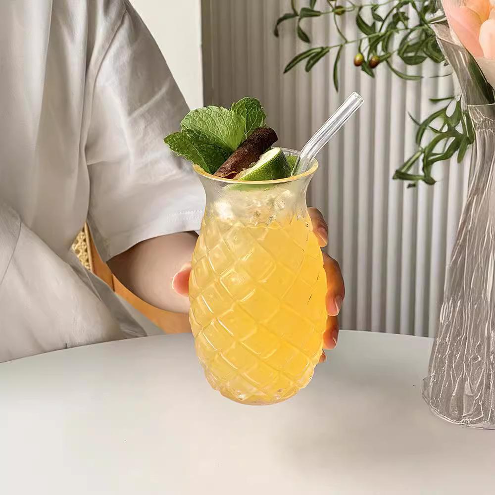 Pineapple Cup High Borosilicate Transparent Glass Heat-resistant Single Layer Cocktail Home Bar Hospitality Juice Cold Drink Cup