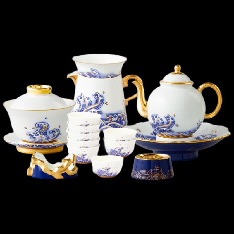 

Ауратический мистер. Фарфоровый китайский чайный сервиз Жемчужина моря из 18 предметов