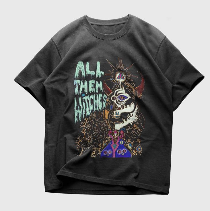 Vintage All Them Witches Retro Black Heavy Cotton Tee All Size