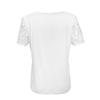Damenmode Sommer Neu Lässig Rundhals Kurzarm Spitze Plissee T-Shirt Top