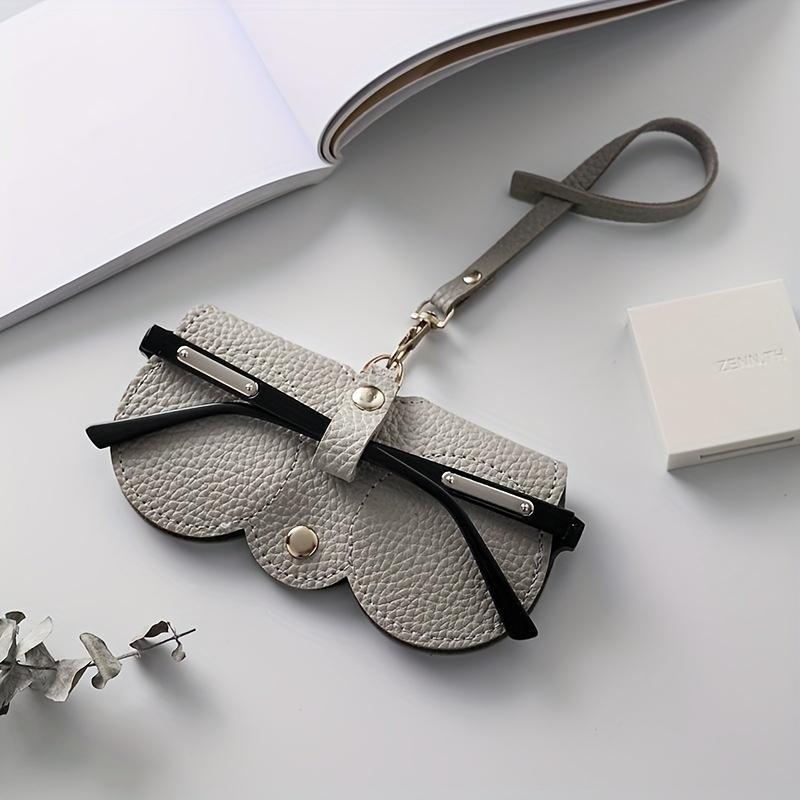 3Pcs Portable Sunglasses Protector Soft Leather Eyeglasses Clip Simple Glasses Holder Storage Bag