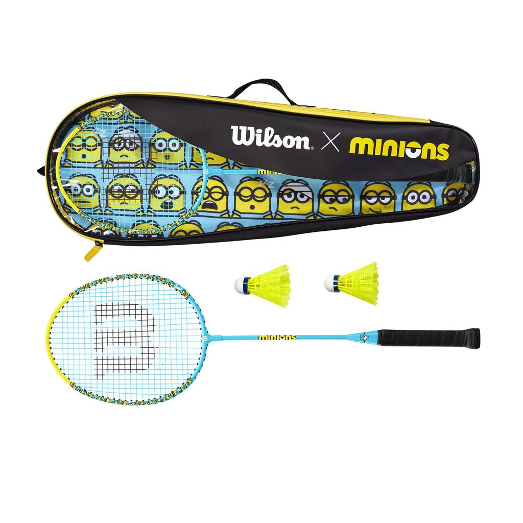 Wilson Badminton Racket MINIONS 2.0 BADMINTON SET (Minions 2.0 Badminton Set) Grip Size 4 Blue/Yellow WR105610F2