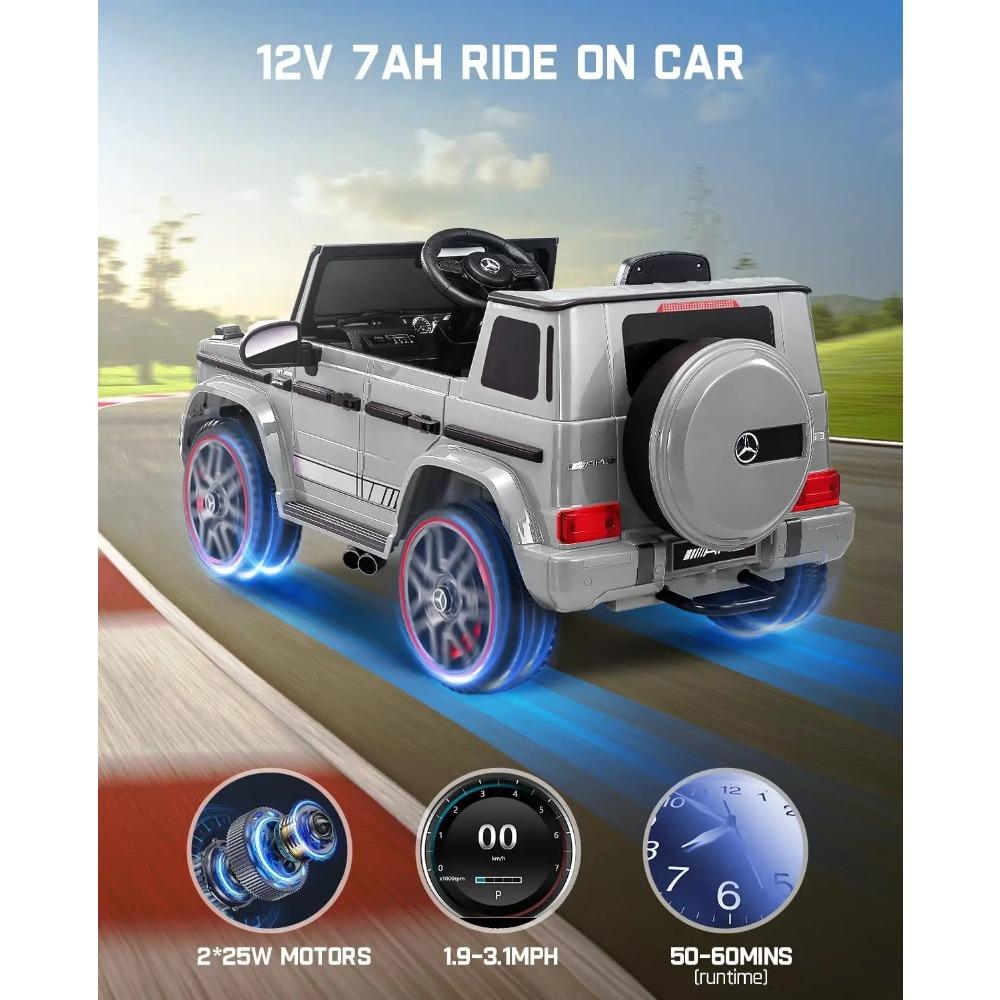 FanttikRide 12V 7Ah Licensed Mercedes-Benz G63 Ride on Car for Kids Ages 3-6, Electric Car Ride on Toys w/Parent Remote, Wireles