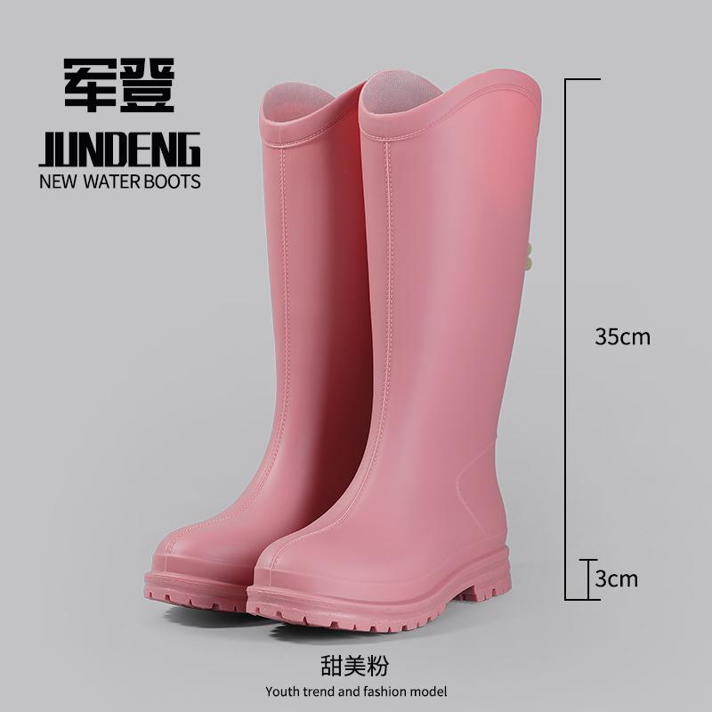 New Slim-fit Tall Outdoor Women's Rain Boots Fashionable Kitchen Non-slip Waterproof Rain Shoes Women's Galoshes