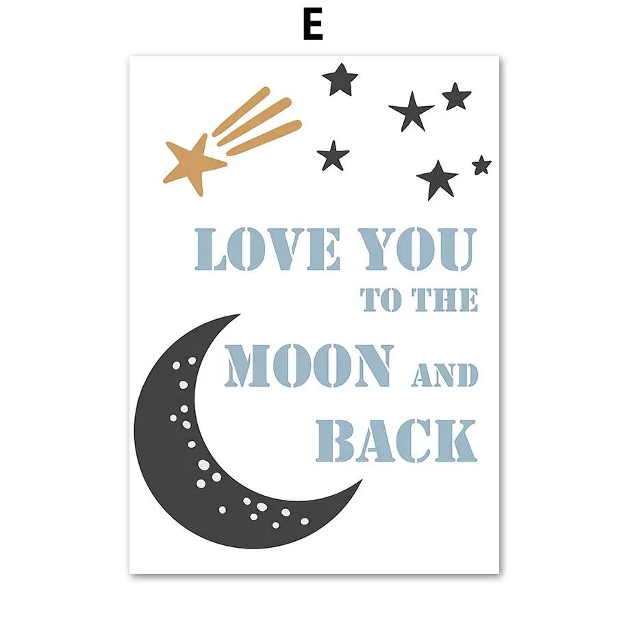 Modern Minimalist Cartoon Rocket Space Planet HD Canvas Wall Art for Kids Bedroom  Living Room Decor  Perfect Poster Prints for