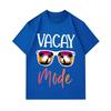 Men's 100% Cotton Crew Neck Short Sleeve T-Shirt, Casual Vacay Mode Sunglasses Palm Sunset Printed Tees for Holiday Travel Daily Wear Summer Tops