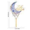 2025 Eid Mubarak Acrylic Cake Topper Moon Flower Cake DIY Decoration Islamic Muslim Festival Party Supplies Eid Ramadan Gift