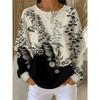 Women's Sweatshirt Flower Branch Silhouette Retro Literary Print