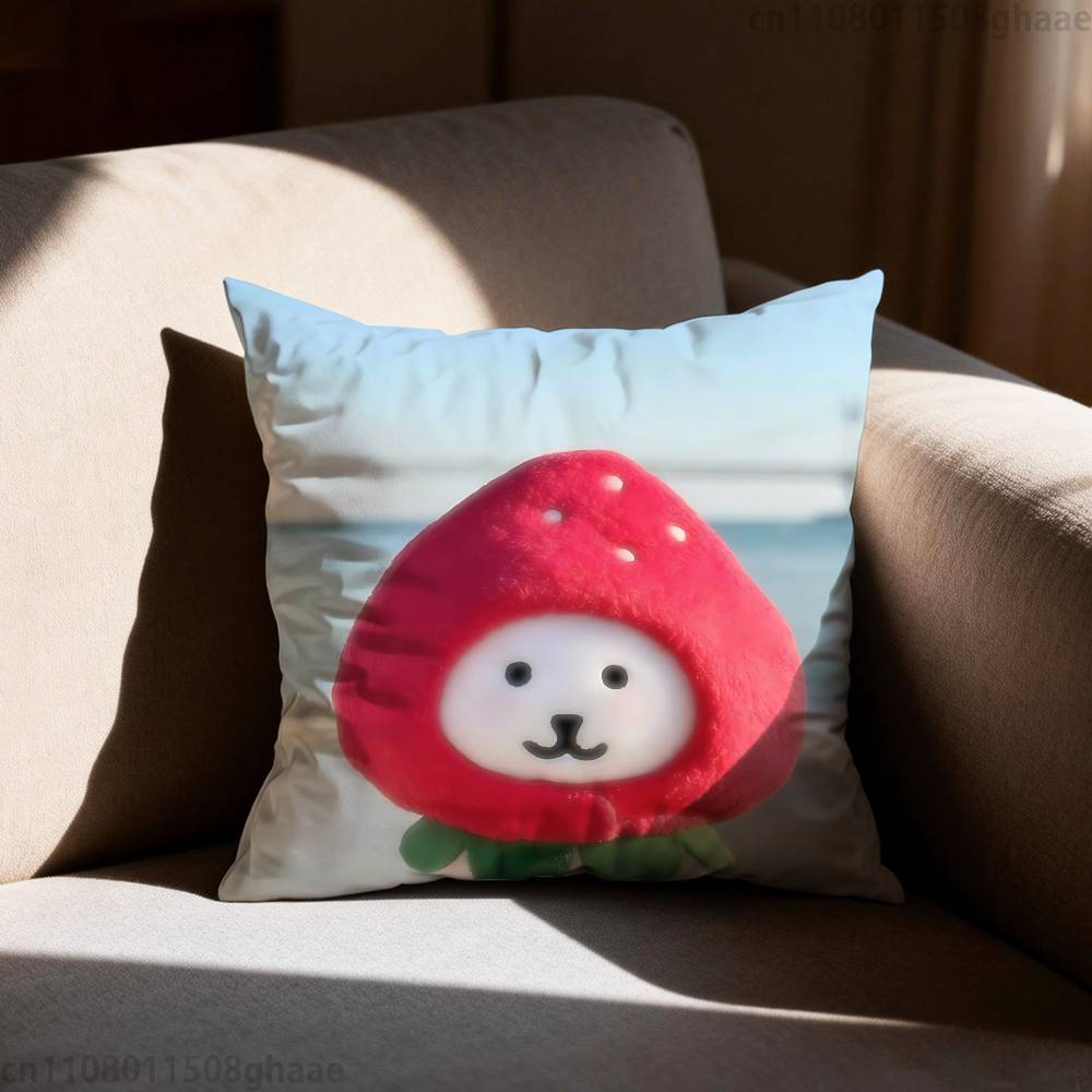 Cute Nnongdamgons  Pillow Case Antidustmite Pillowcase Invisible zipper silky short plush Sofa cushion cover