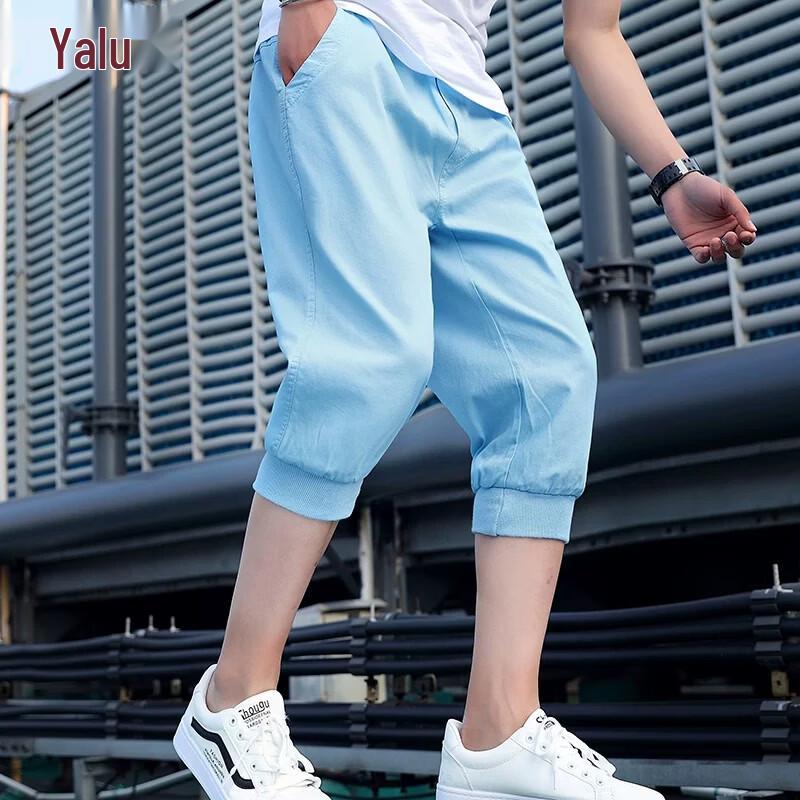 Men s Cotton Summer Loose Fit Harem Seven-Point Shorts 2XL